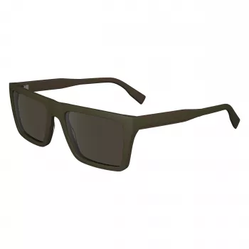 Lacoste L6009S-275 Occhiali da sole uomo rettangolari - Montatura in acetato havana, lenti in policarbonato marroni, protezione UV400