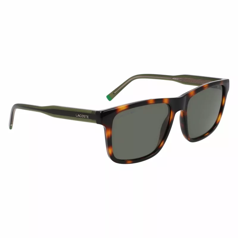 Lacoste L6025S-214 Occhiali da sole rettangolari uomo - havana/grigio - 56/17/145 mm