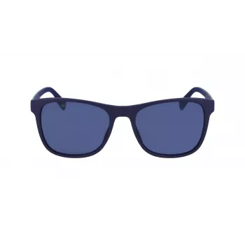 Lacoste L6031S-424 Occhiali da sole uomo rettangolari - montatura blu, lenti grigie, UV400