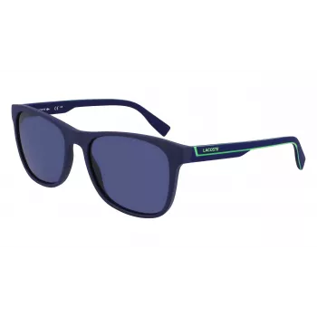Lacoste L6031S-424 Occhiali da sole uomo rettangolari - montatura blu, lenti grigie, UV400