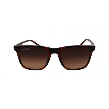 Lacoste L6041S-214 Occhiali da sole da uomo rettangolari Havana montatura in acetato lenti in policarbonato marroni 54mm