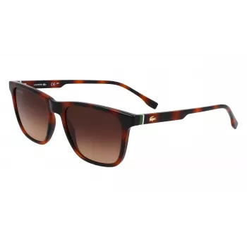 Lacoste L6041S-214 Occhiali da sole da uomo rettangolari Havana montatura in acetato lenti in policarbonato marroni 54mm