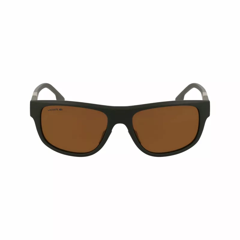 Lacoste L6042S-275 occhiali da sole uomo rettangolari in acetato Havana marrone 55/17/145 mm