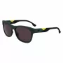 Lacoste L6043S-301 Occhiali da sole uomo rettangolari - montatura verde, lenti grigie, 56/18/145 mm