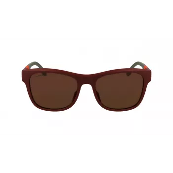 LACOSTE L6043S-601 Occhiali da sole da uomo rettangolari - montatura nera lenti grigie 56/18/145 mm