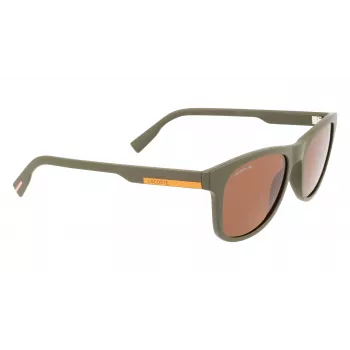 LACOSTE L969S-5420317 Occhiali da sole unisex rettangolari - Montatura nera lenti grigie 54/20/145 mm