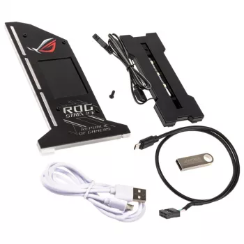 Supporto verticale per GPU Lamptron con display - nero