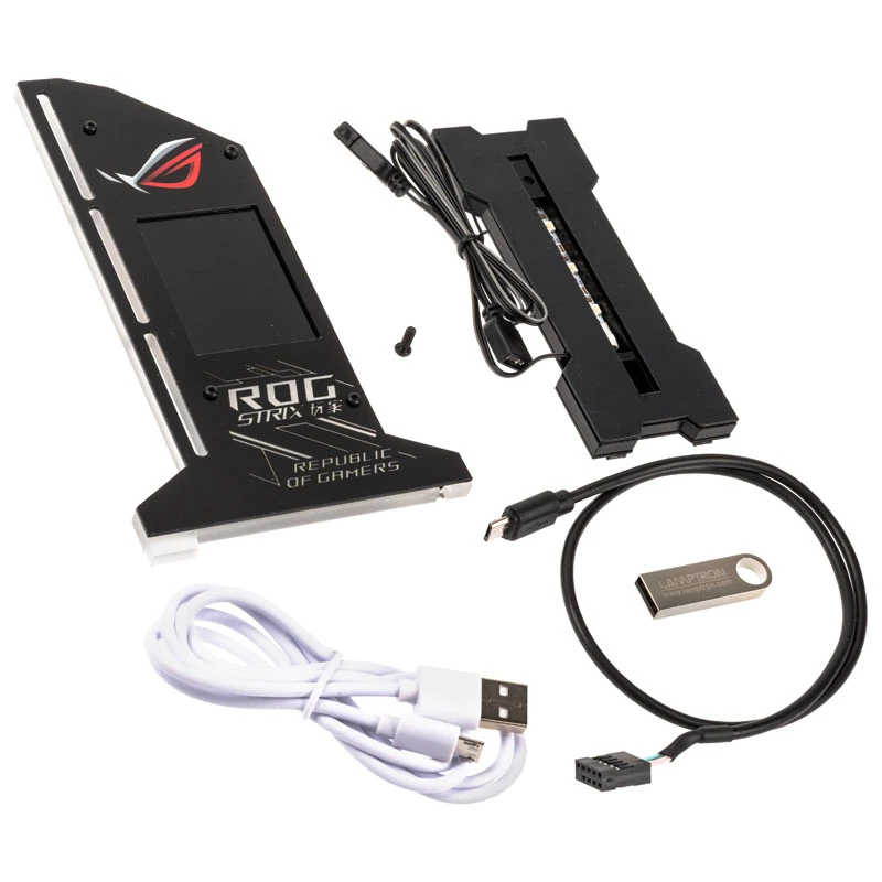 Supporto verticale per GPU Lamptron con display - nero