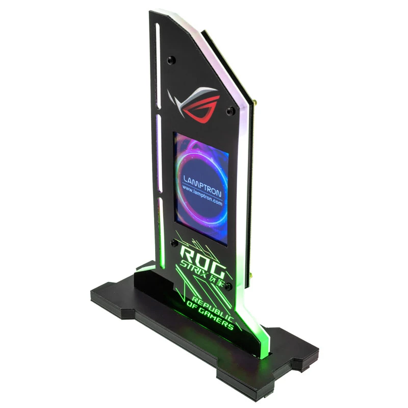 Supporto verticale per GPU Lamptron con display - nero