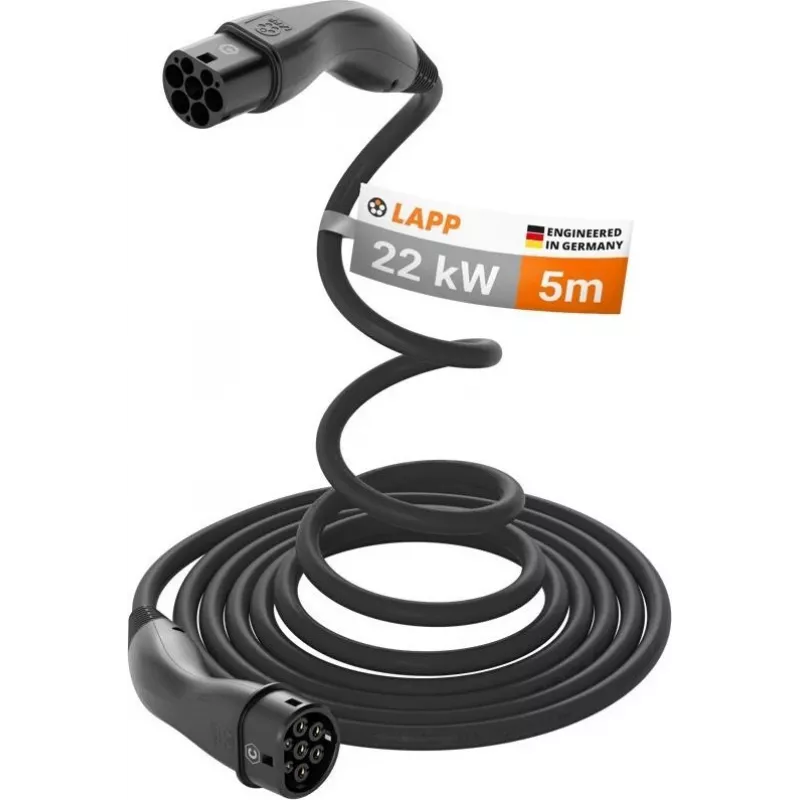 LAPP MOBILITY HELIX® cavo di ricarica EV Type 2, 22 kW, 5 m, nero 61795