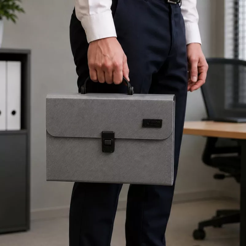 LEAN 31033 Organizer per documenti espandibile A4 13 scomparti grigio