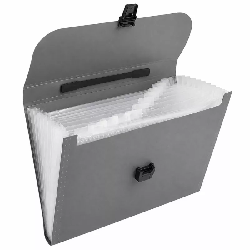 LEAN 31033 Organizer per documenti espandibile A4 13 scomparti grigio