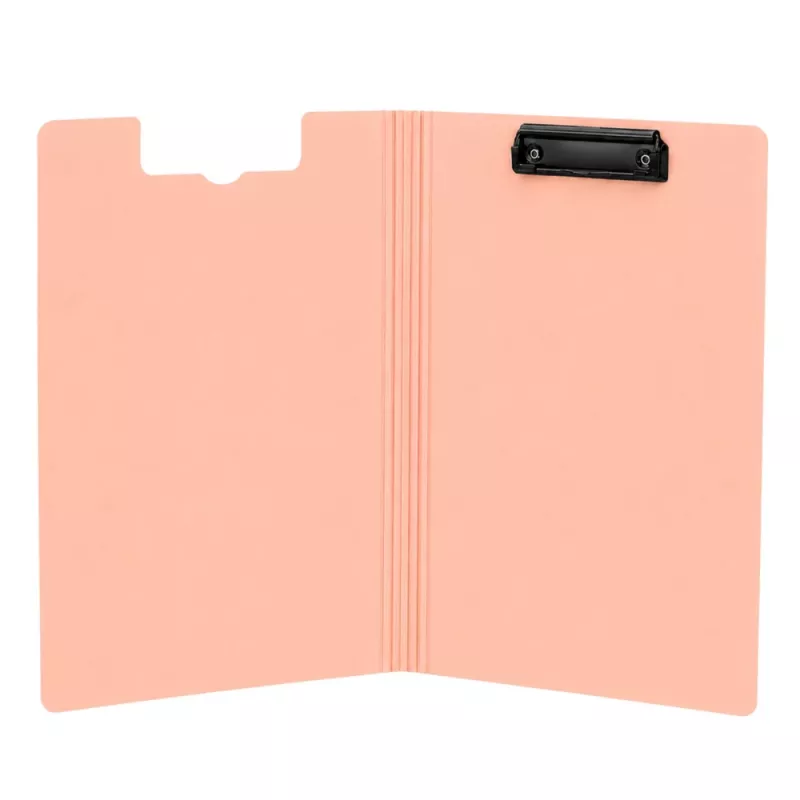 LEAN portablocco A4 con copertura, clip in metallo, plastica rosa