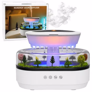 LEAN umidificatore diffusore di aromi effetto pioggia luce LED con alimentatore