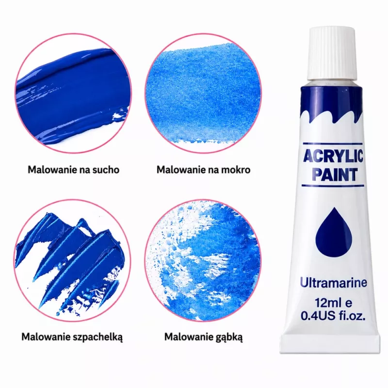 LEAN Set di colori acrilici artistici 24 colori 12 ml