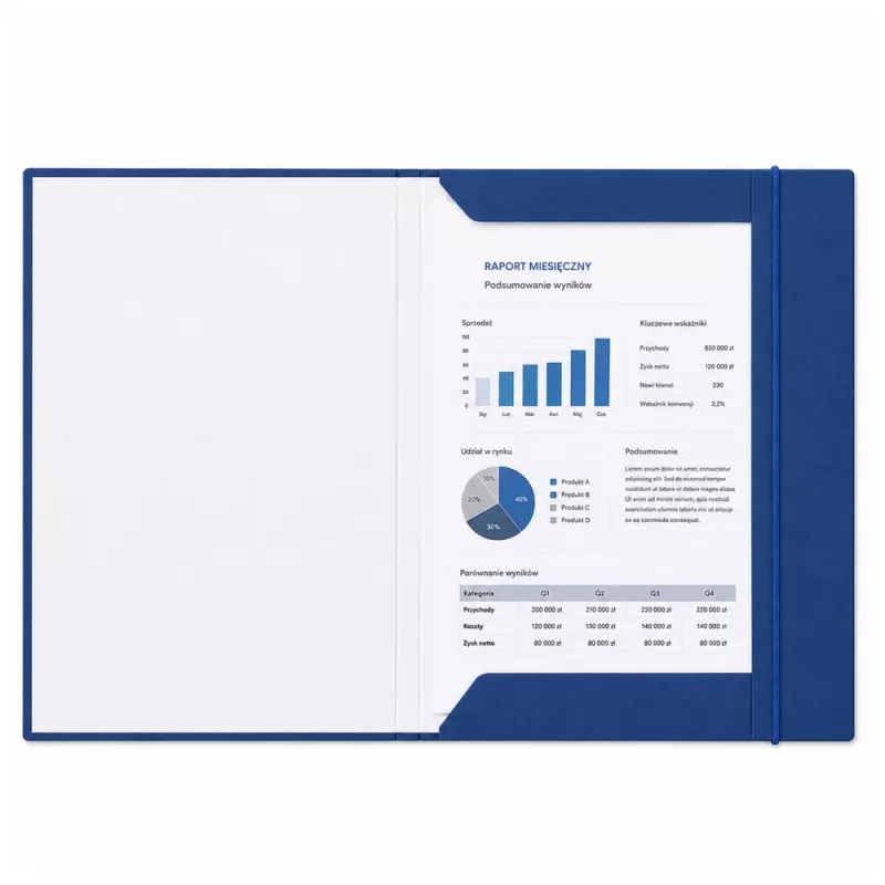 LEAN cartella in cartone con elastico, lucida, A4, 300 g/m², blu