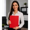 LEAN cartella in cartone con elastico, lucida, A4, 300 g/m², rosso