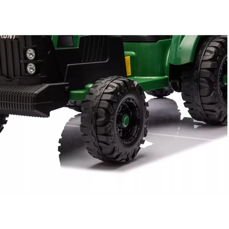 LEAN CARS trattore a batteria 24V con rimorchio verde scuro - CH9959B