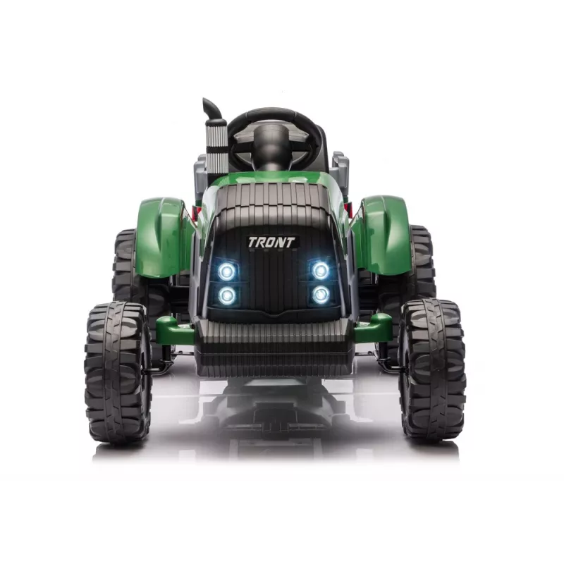 LEAN CARS trattore a batteria 24V con rimorchio verde scuro - CH9959B