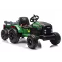 LEAN CARS trattore a batteria 24V con rimorchio verde scuro - CH9959B