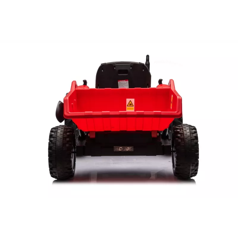 LEAN CARS trattore a batteria 24V HC-306 rosso con rimorchio