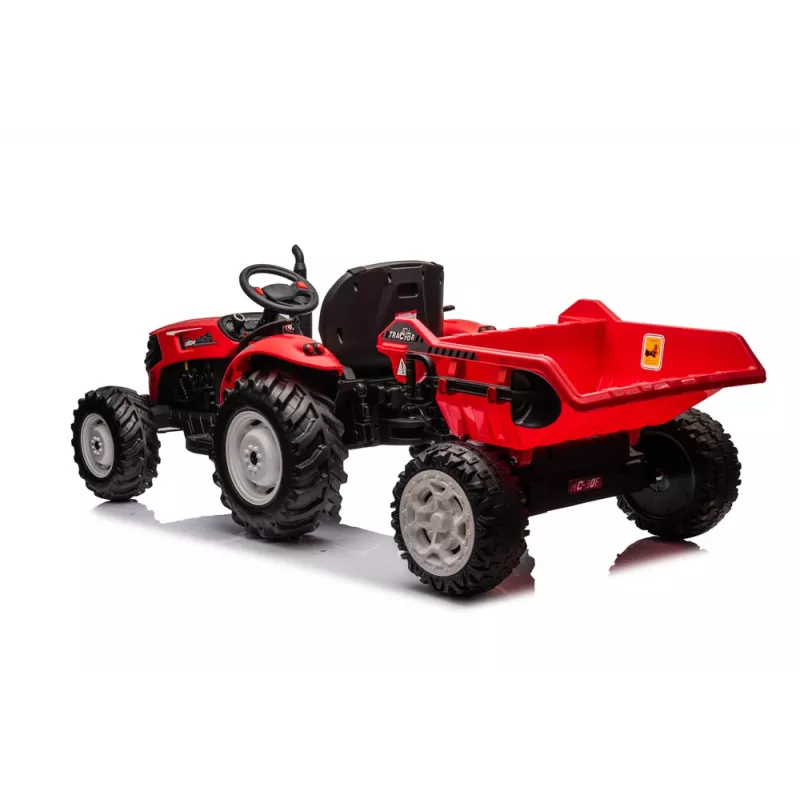 LEAN CARS trattore a batteria 24V HC-306 rosso con rimorchio