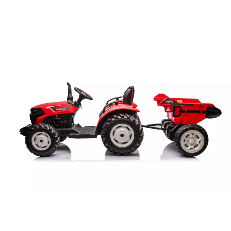 LEAN CARS trattore a batteria 24V HC-306 rosso con rimorchio