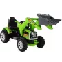 LEAN CARS Trattore a batteria con cassone posteriore, escavatore, verde 3404