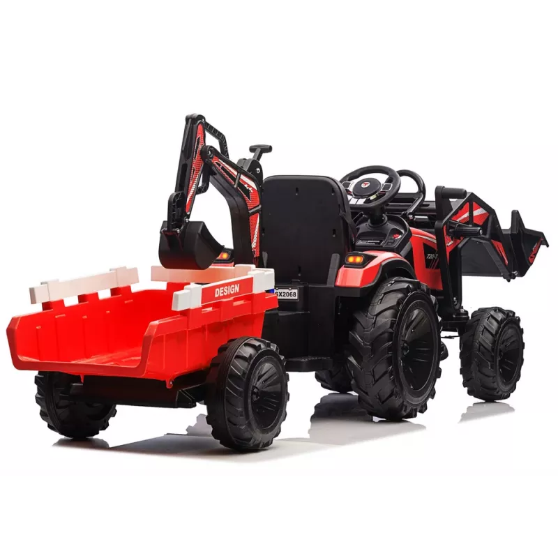 LEAN CARS Escavatore a batteria con rimorchio SX2068 rosso