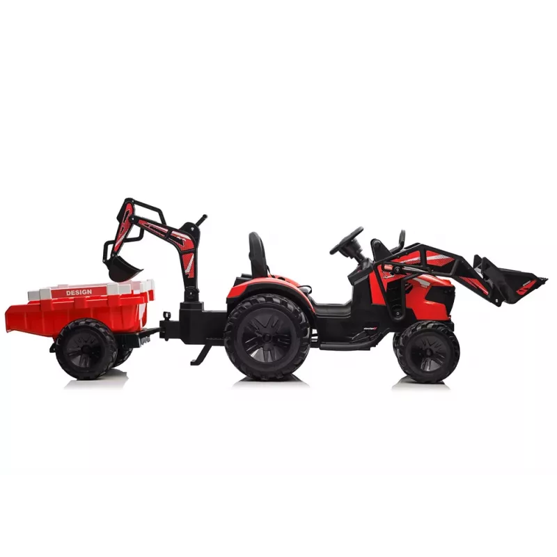 LEAN CARS Escavatore a batteria con rimorchio SX2068 rosso
