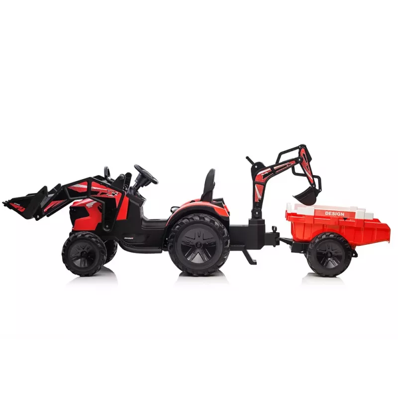 LEAN CARS Escavatore a batteria con rimorchio SX2068 rosso