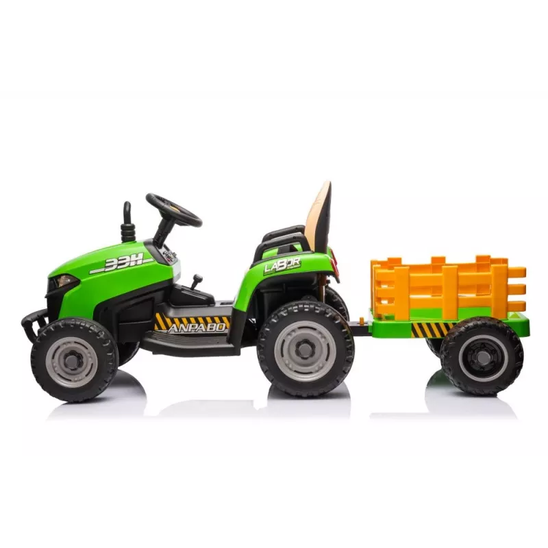 LEAN CARS trattore a batteria BBH-030 verde 12V trattore guidabile con telecomando genitoriale