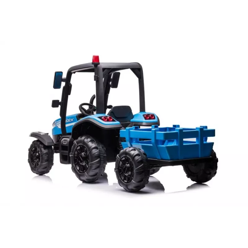 LEAN CARS trattore a batteria BLT-206 blu 12V trattore da guida con rimorchio e telecomando