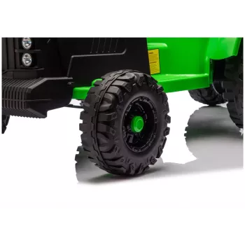 LEAN CARS CH9959B trattore a batteria con rimorchio verde chiaro 24V