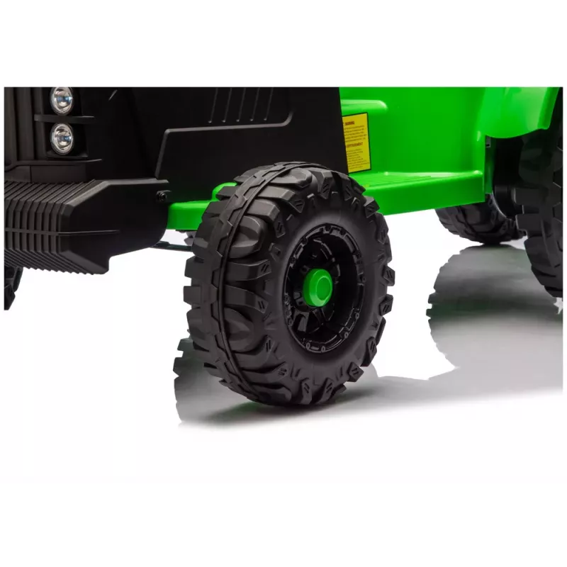LEAN CARS CH9959B trattore a batteria con rimorchio verde chiaro 24V