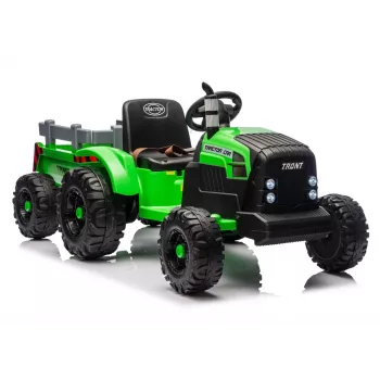 LEAN CARS CH9959B trattore a batteria con rimorchio verde chiaro 24V
