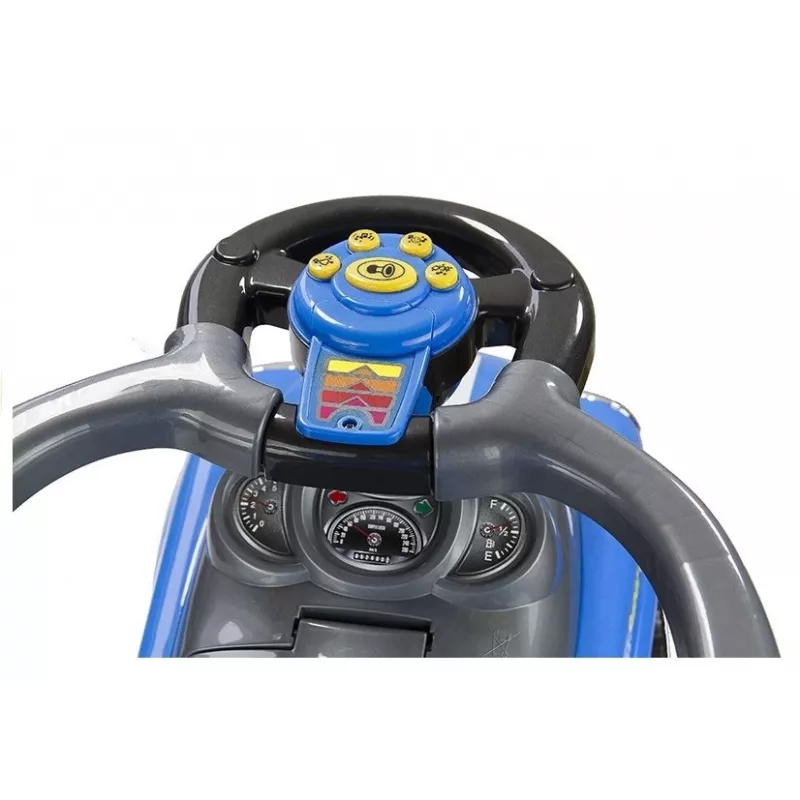 LEAN CARS Coupe Car ride on manuale con maniglione per genitori - blu