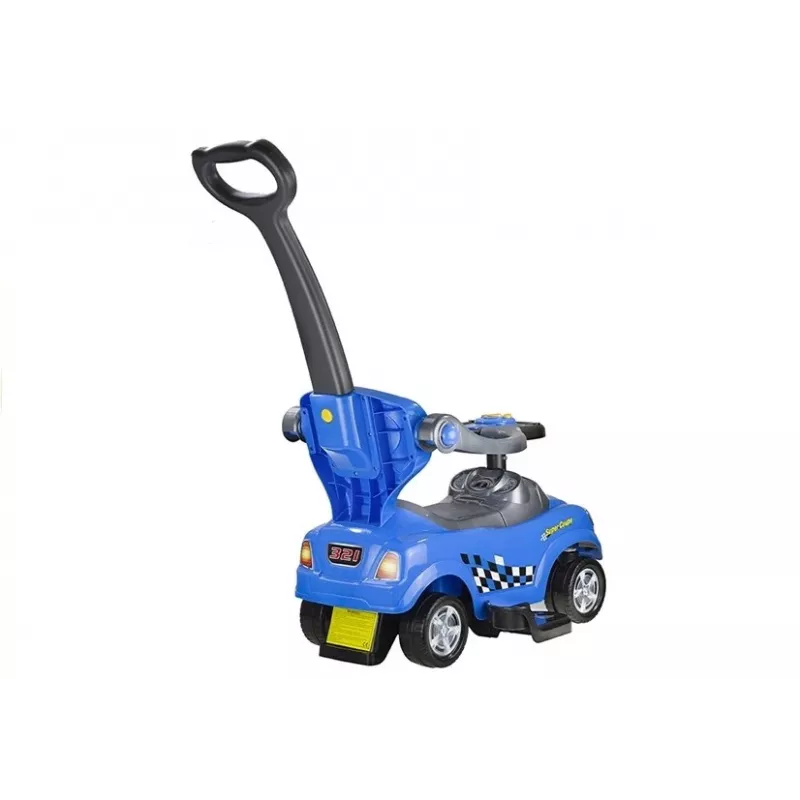 LEAN CARS Coupe Car ride on manuale con maniglione per genitori - blu