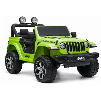 LEAN CARS Jeep Rubicon 4x4 elettrica da cavalcare verde