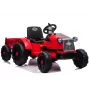 LEAN CARS Trattore a pedali elettrico CH9959 rosso con rimorchio, luci LED, radiocomando, radio
