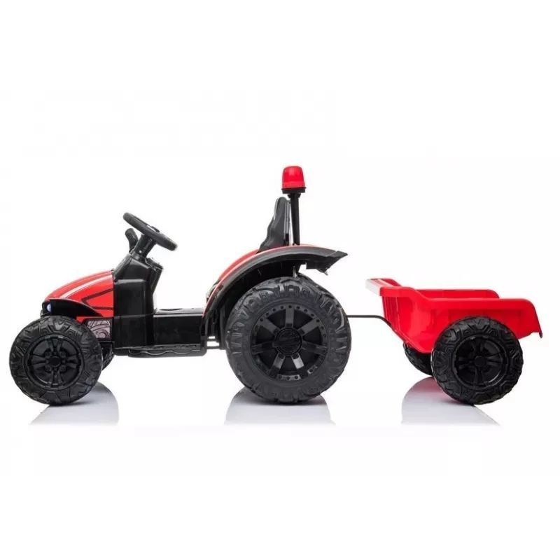 LEAN CARS Trattore a pedali elettrico HZB-200 con rimorchio rosso