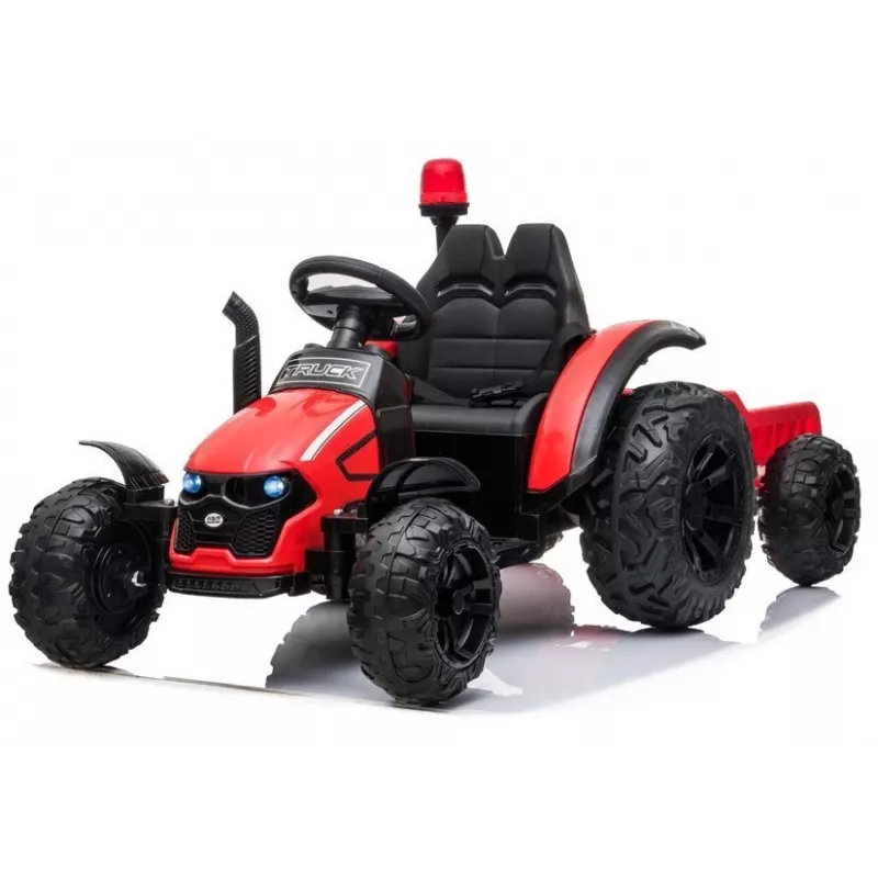 LEAN CARS Trattore a pedali elettrico HZB-200 con rimorchio rosso