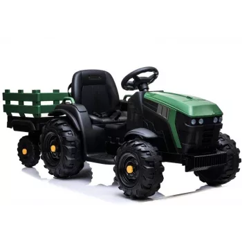 LEAN CARS Trattore Elettrico con Rimorchio BDM0925 Verde Militare