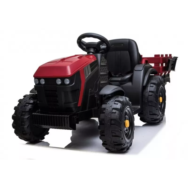 LEAN CARS Trattore Elettrico con Rimorchio BDM0925 Rosso
