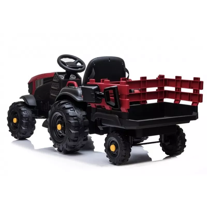 LEAN CARS Trattore Elettrico con Rimorchio BDM0925 Rosso