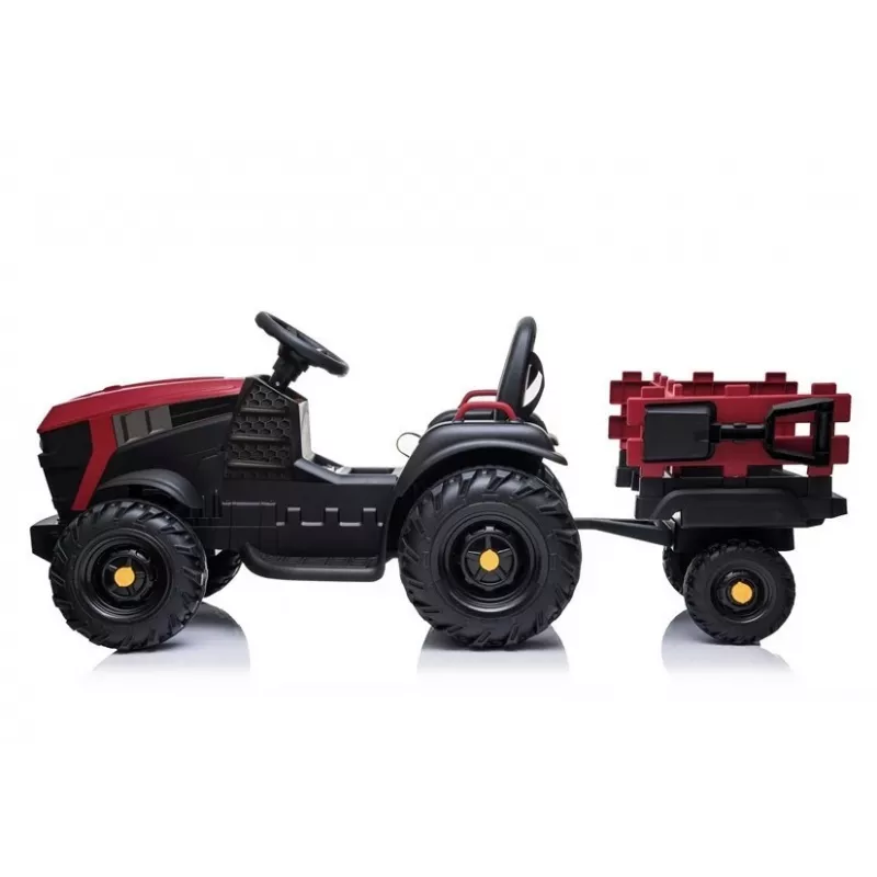 LEAN CARS Trattore Elettrico con Rimorchio BDM0925 Rosso