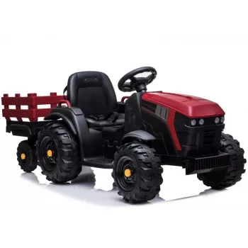 LEAN CARS Trattore Elettrico con Rimorchio BDM0925 Rosso