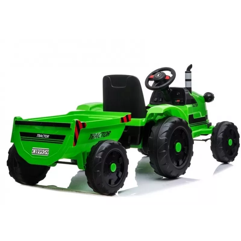 LEAN CARS Trattore elettrico con rimorchio CH9959 verde