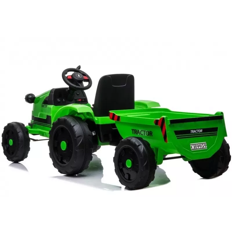 LEAN CARS Trattore elettrico con rimorchio CH9959 verde