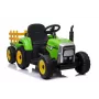 LEAN CARS Trattore a pedali elettrico con rimorchio XMX611 luci LED verde